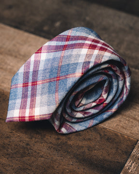 Plaid Tie- Red, White, and Blue