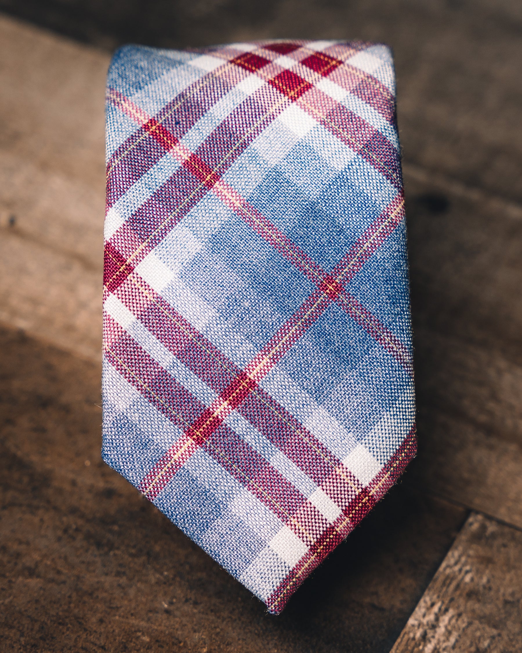 Plaid Tie- Red, White, and Blue